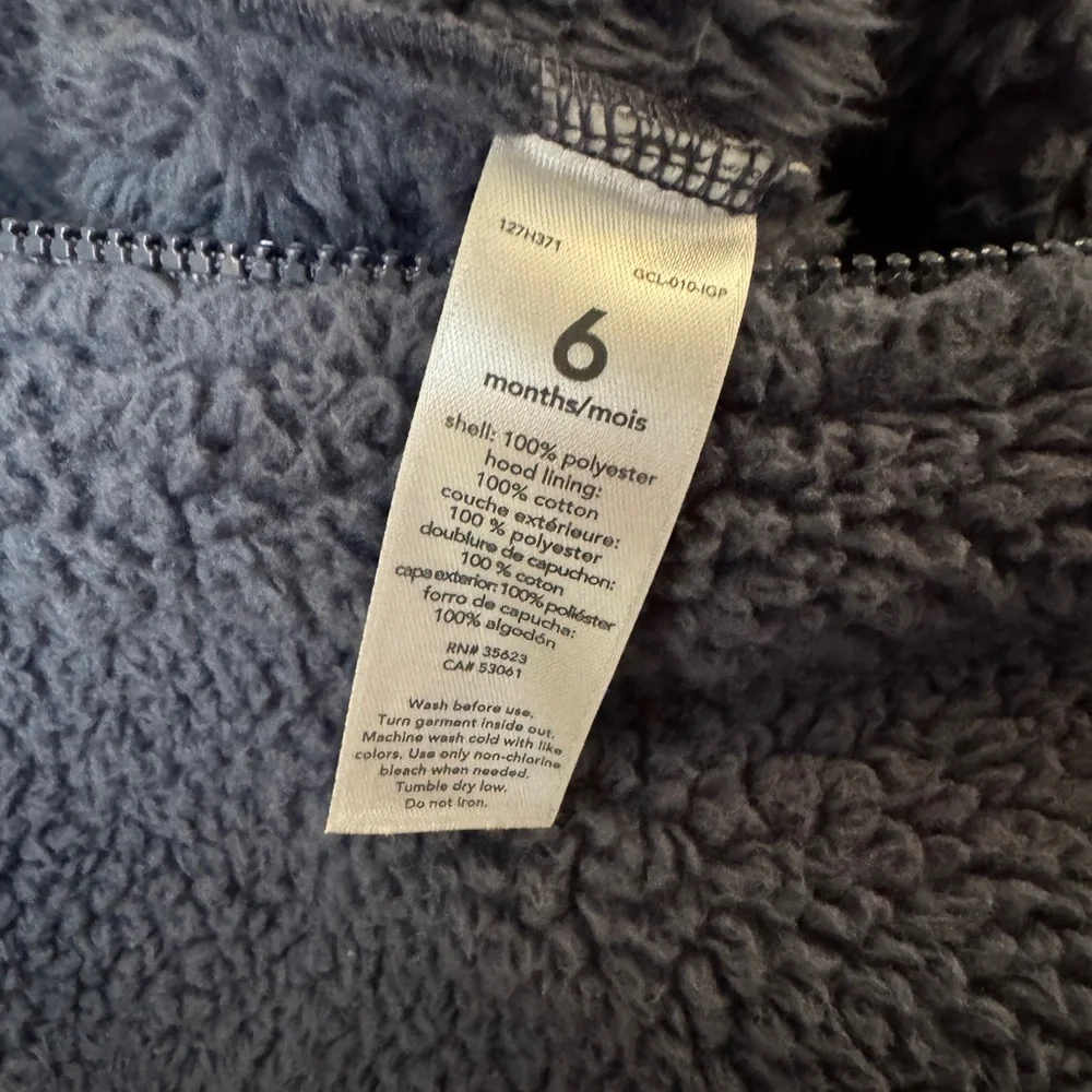 Carter’s Cozy Bear Hooded Baby One-Piece - Size 6m, 6 months, blue